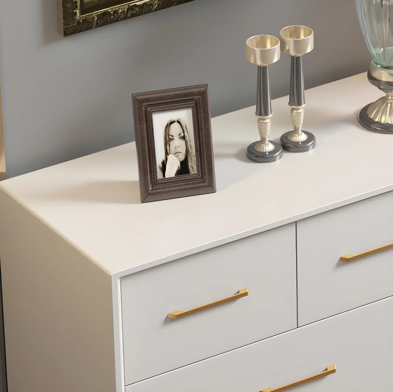 Glam Birch Wood Buffet Table with Multi-Drawers Image - 7 | homeyfad