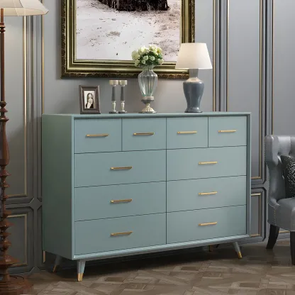 Glam Birch Wood Buffet Table with Multi-Drawers Image - 11