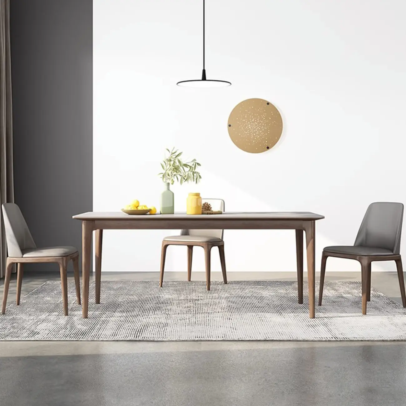 Modern Wooden Dining Room Set with Upholstered Chairs Image - 1 | homeyfad