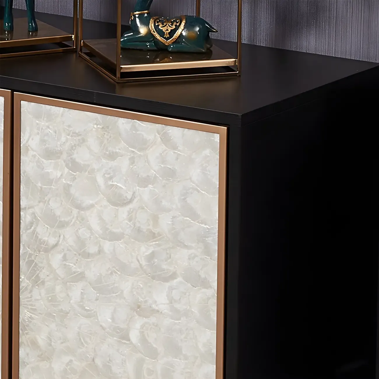 Modern Wooden Sideboard in Silver with Cabinets Image - 9