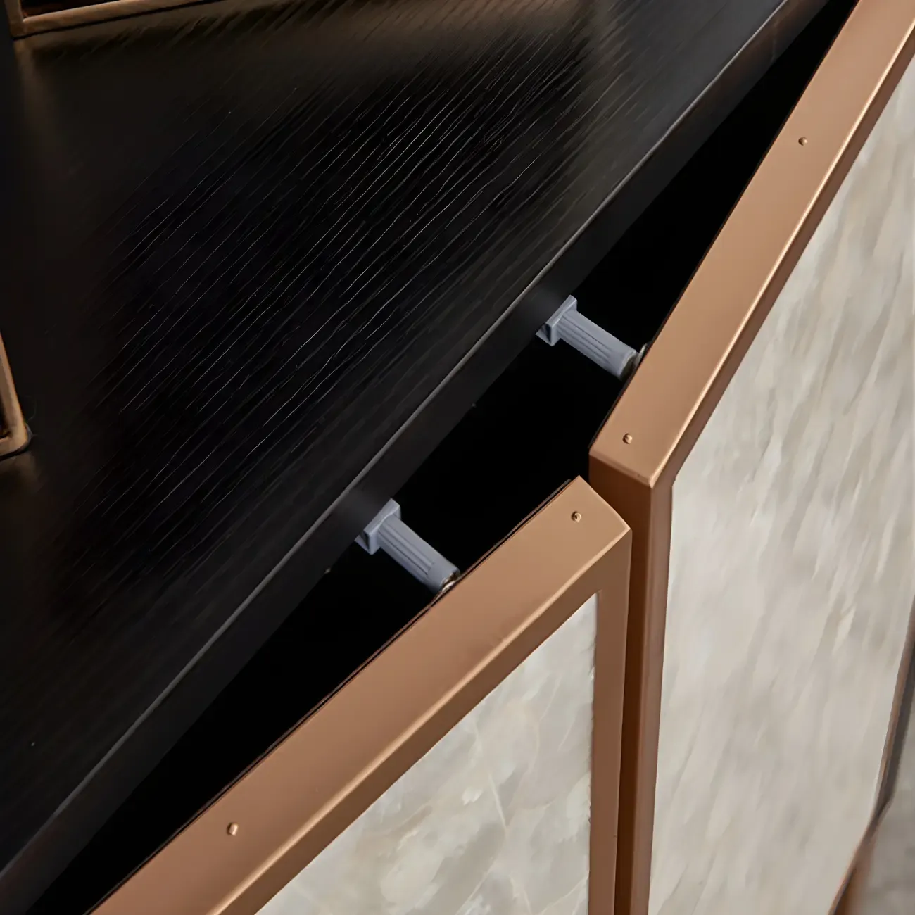 Modern Wooden Sideboard in Silver with Cabinets Image - 10