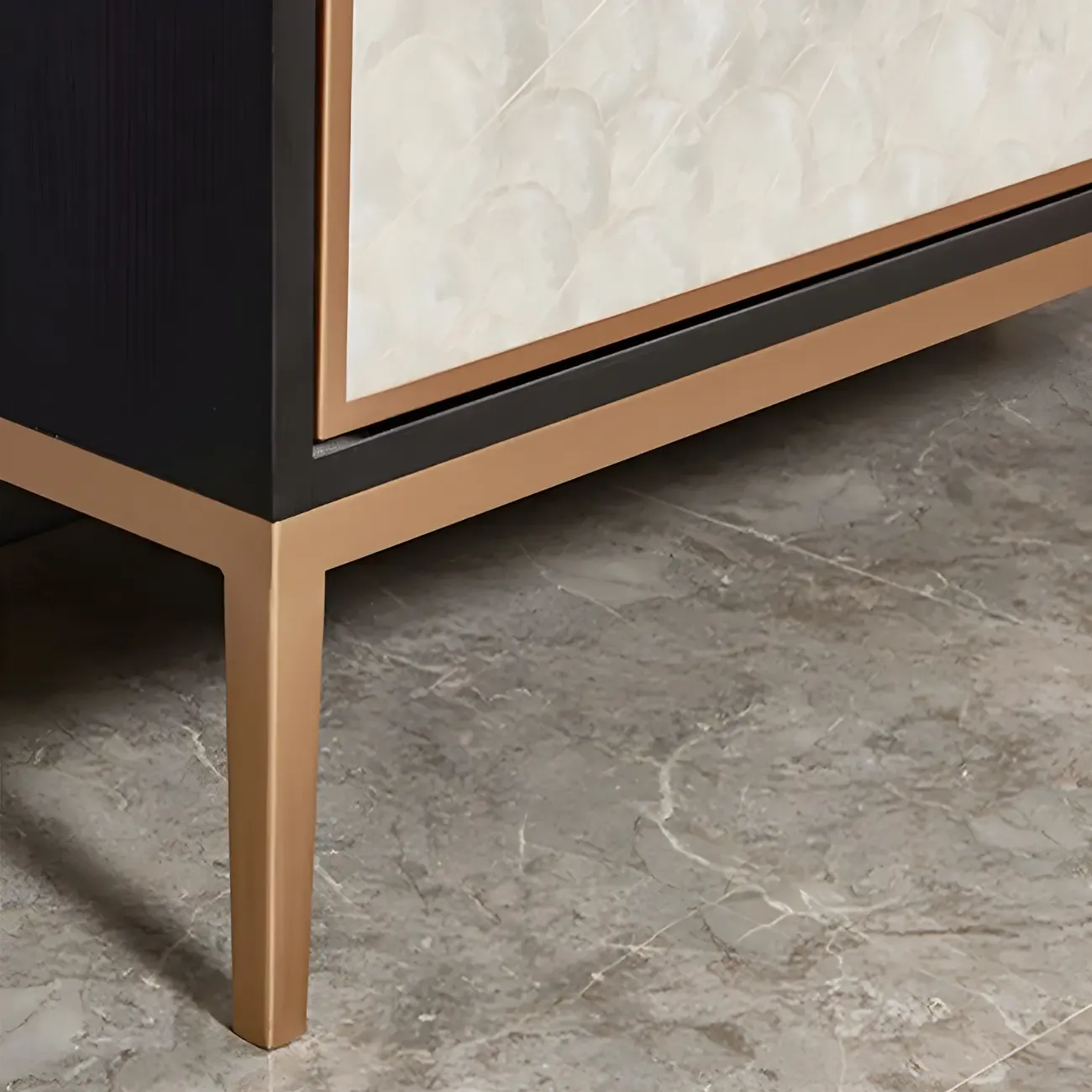 Modern Wooden Sideboard in Silver with Cabinets Image - 11