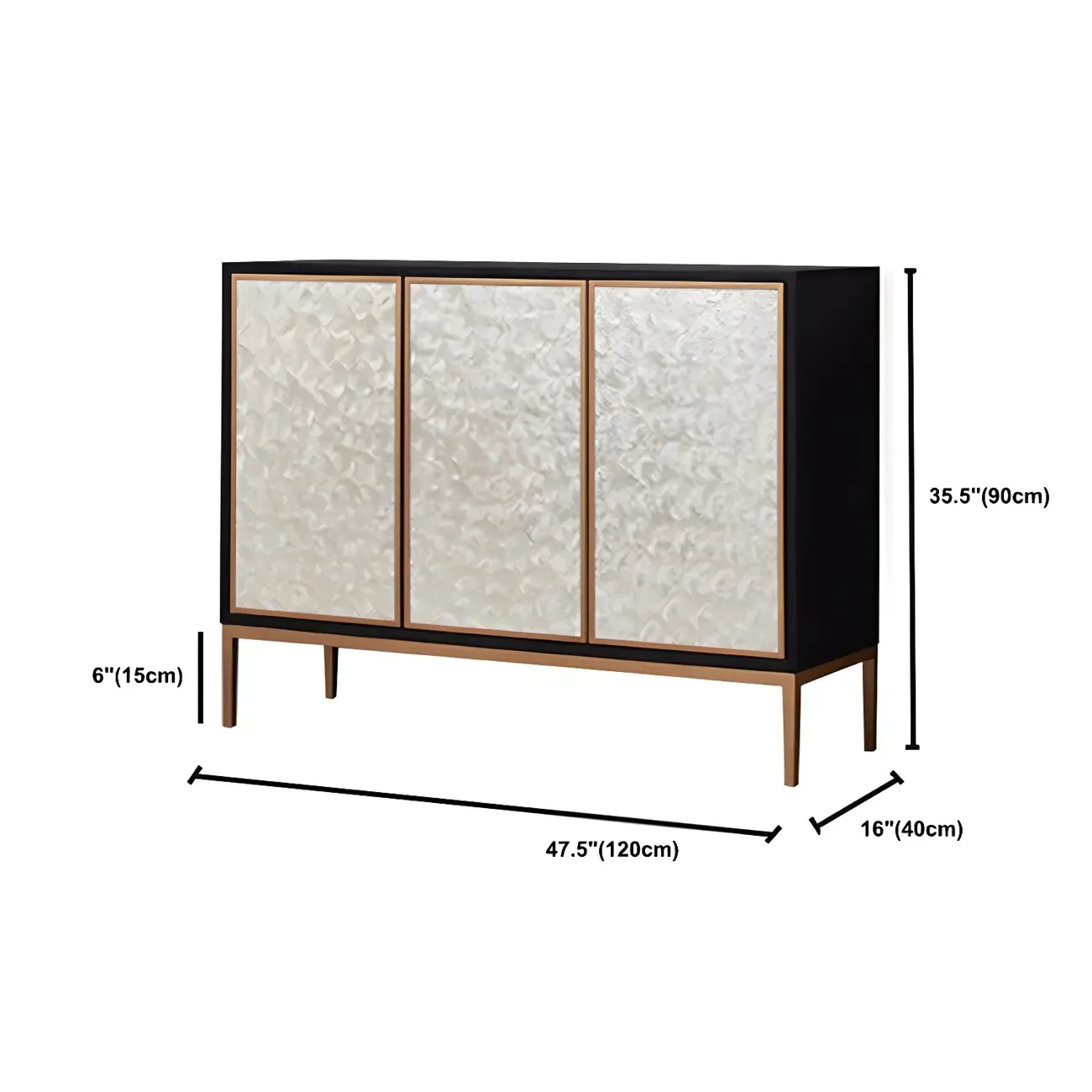 Modern Wooden Sideboard in Silver with Cabinets Image - 13