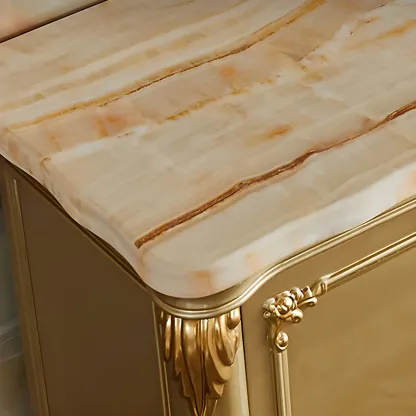 Luxury Gold Wooden Sideboard with Drawers and Doors Image - 13