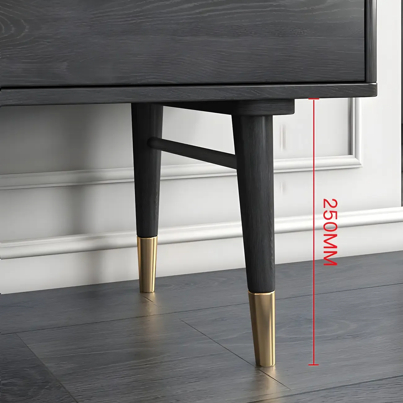 Glam Black Wooden Buffets with Glass Doors & Drawers Image - 11