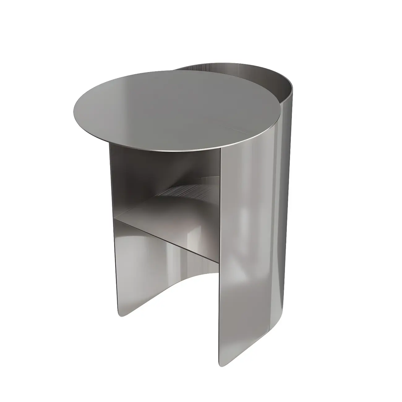 Modern Orange Metal Bedside Table with Open Shelf Storage Image - 2 | homeyfad