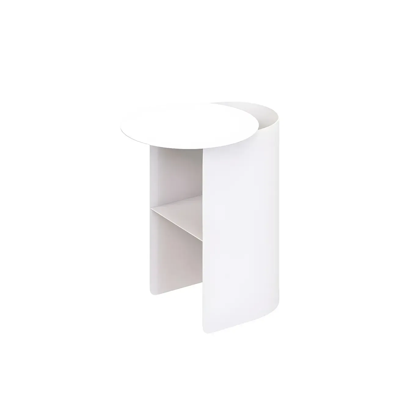 Modern Orange Metal Bedside Table with Open Shelf Storage Image - 5