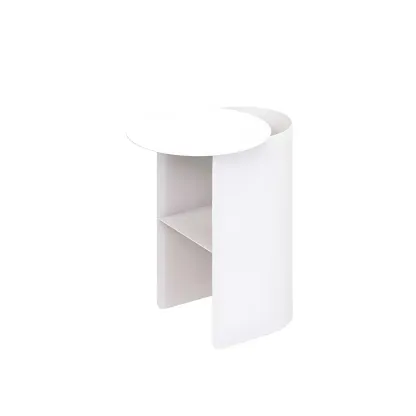 Modern Orange Metal Bedside Table with Open Shelf Storage Image - 5