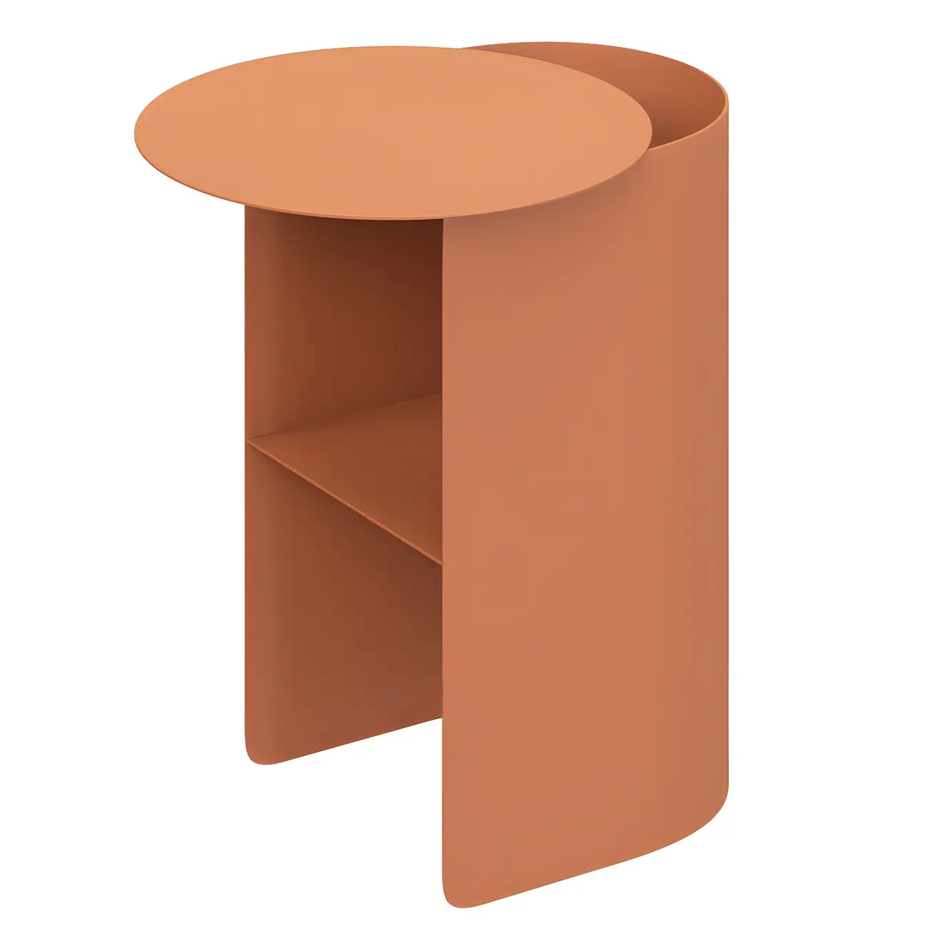 Modern Orange Metal Bedside Table with Open Shelf Storage Image - 9 | homeyfad