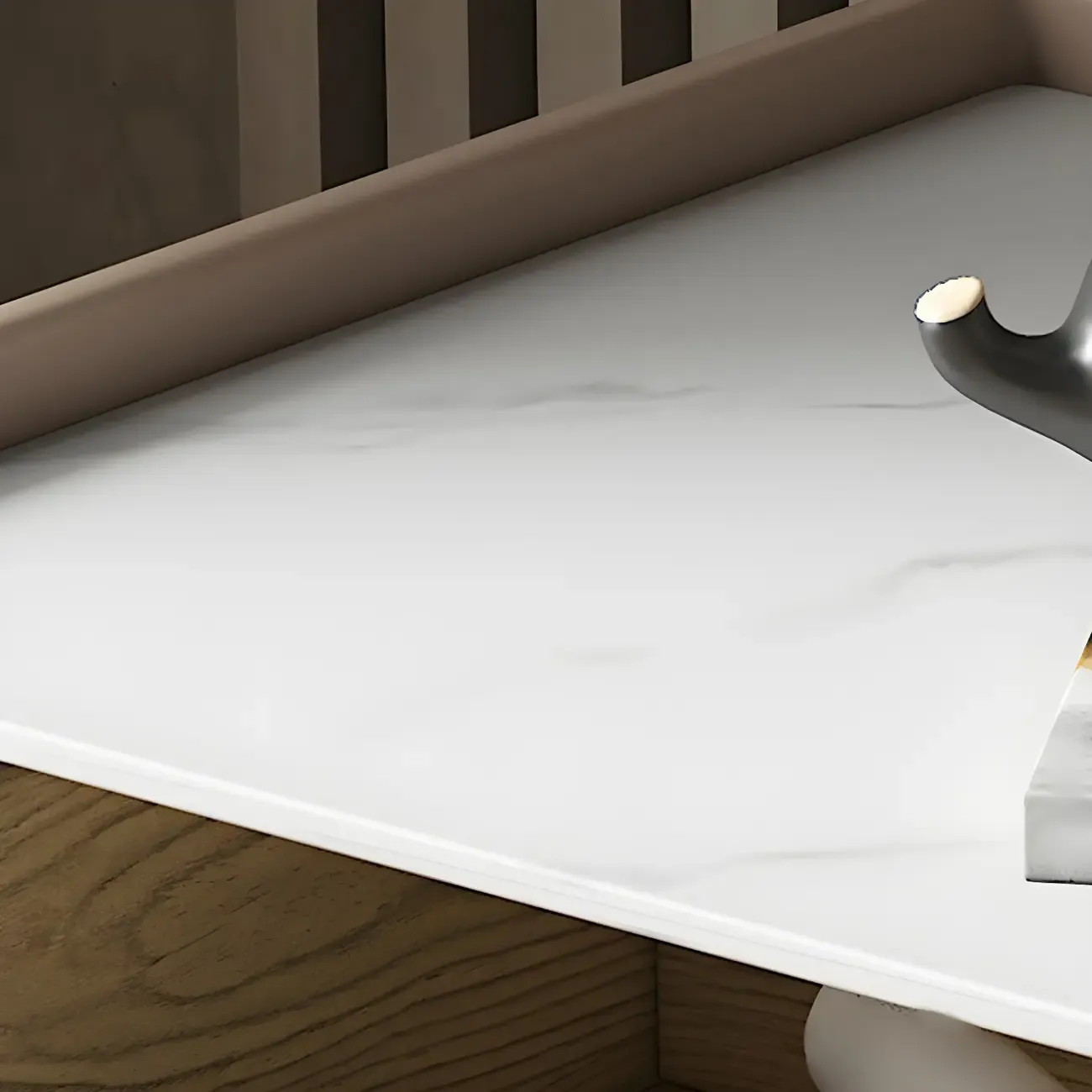 Simplistic White Wooden Bedside Table with Storage Drawers Image - 15