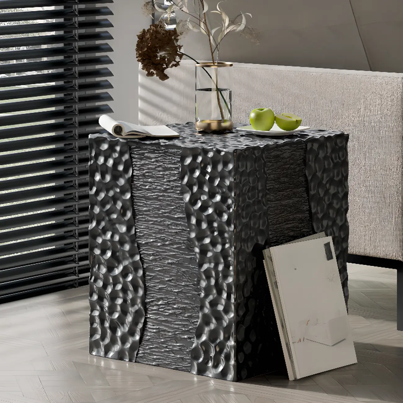 Modern White Square Block End Table for Living Room Decor Image - 11 | homeyfad