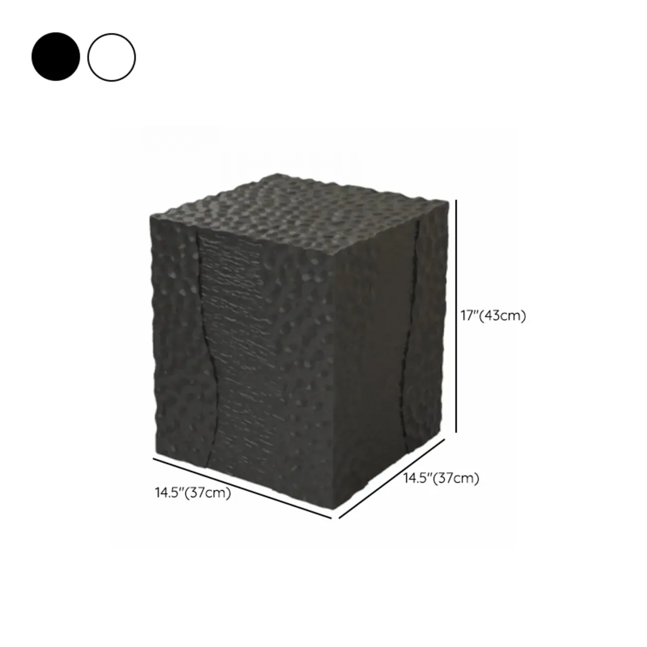 Modern White Square Block End Table for Living Room Decor #size