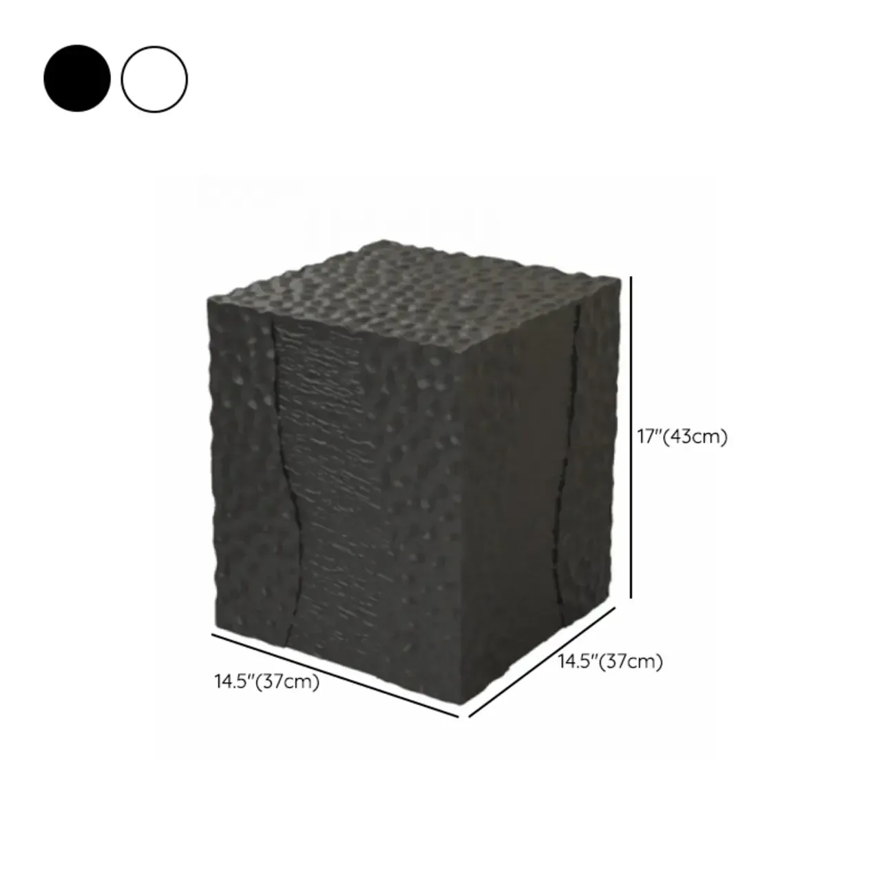 Modern White Square Block End Table for Living Room Decor #size