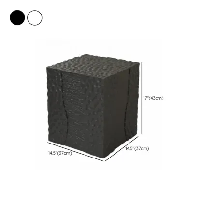 Modern White Square Block End Table for Living Room Decor #size