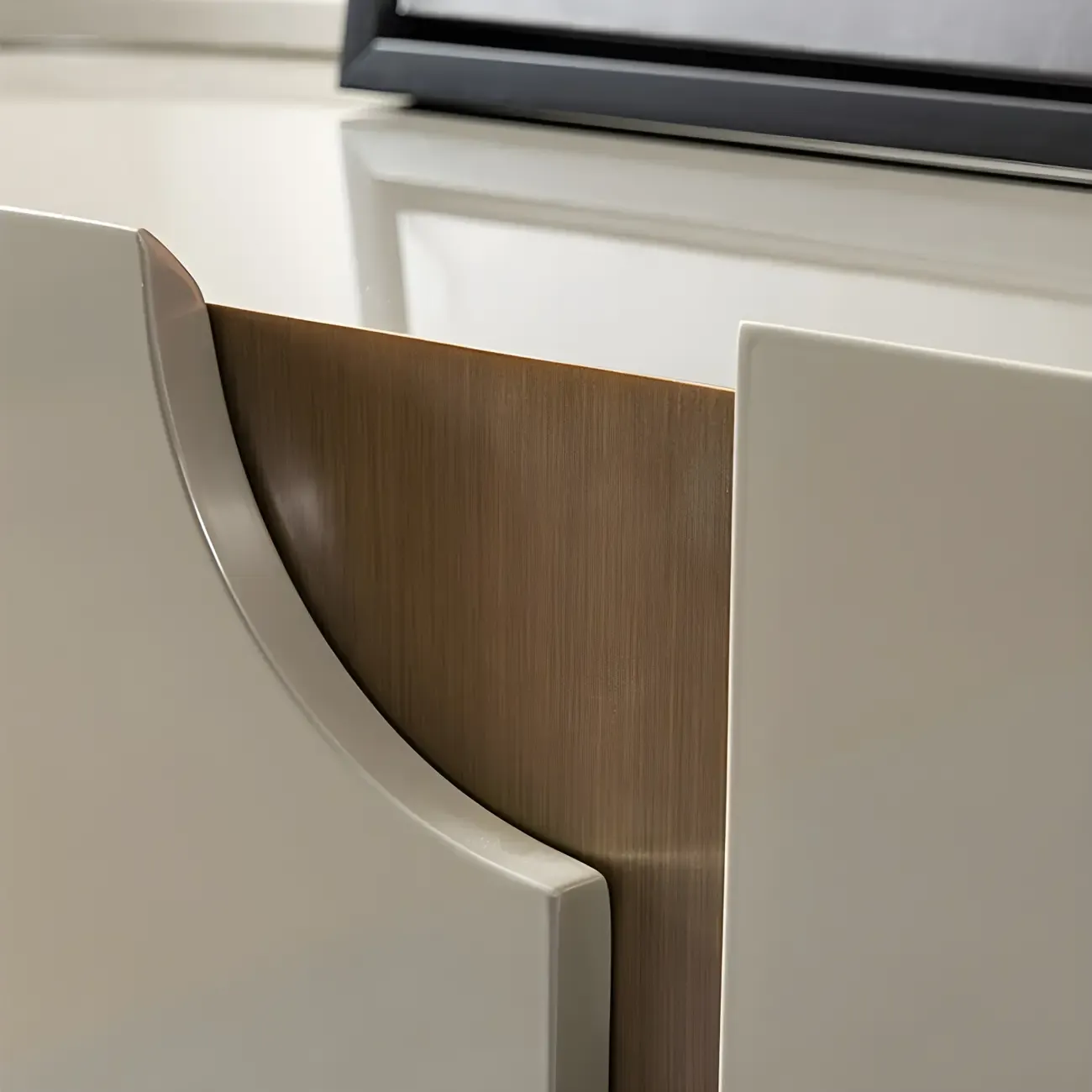 Minimalist Wooden Buffet Table with Storage in Grey Image - 8