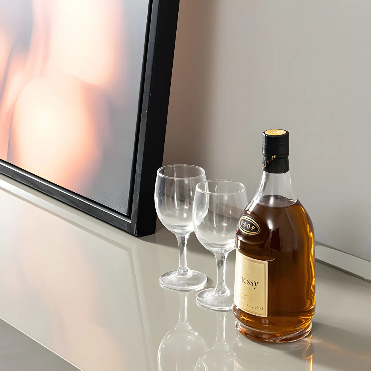 Minimalist Wooden Buffet Table with Storage in Grey Image - 9 | homeyfad