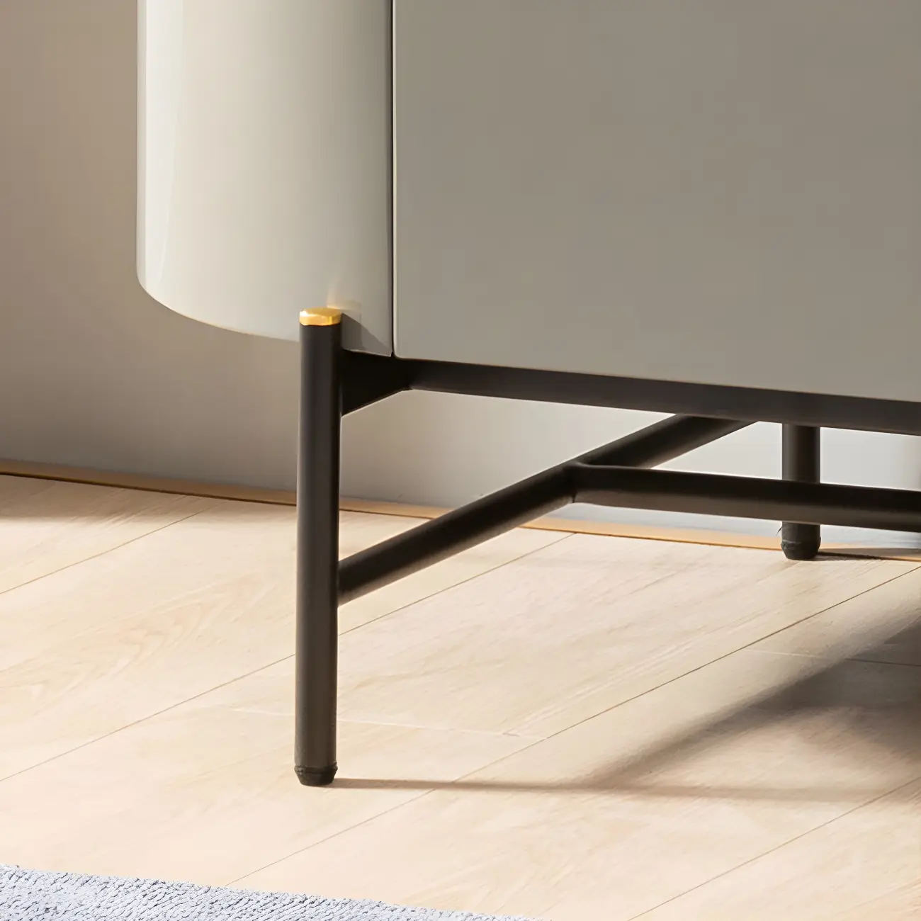 Minimalist Wooden Buffet Table with Storage in Grey Image - 11 | homeyfad