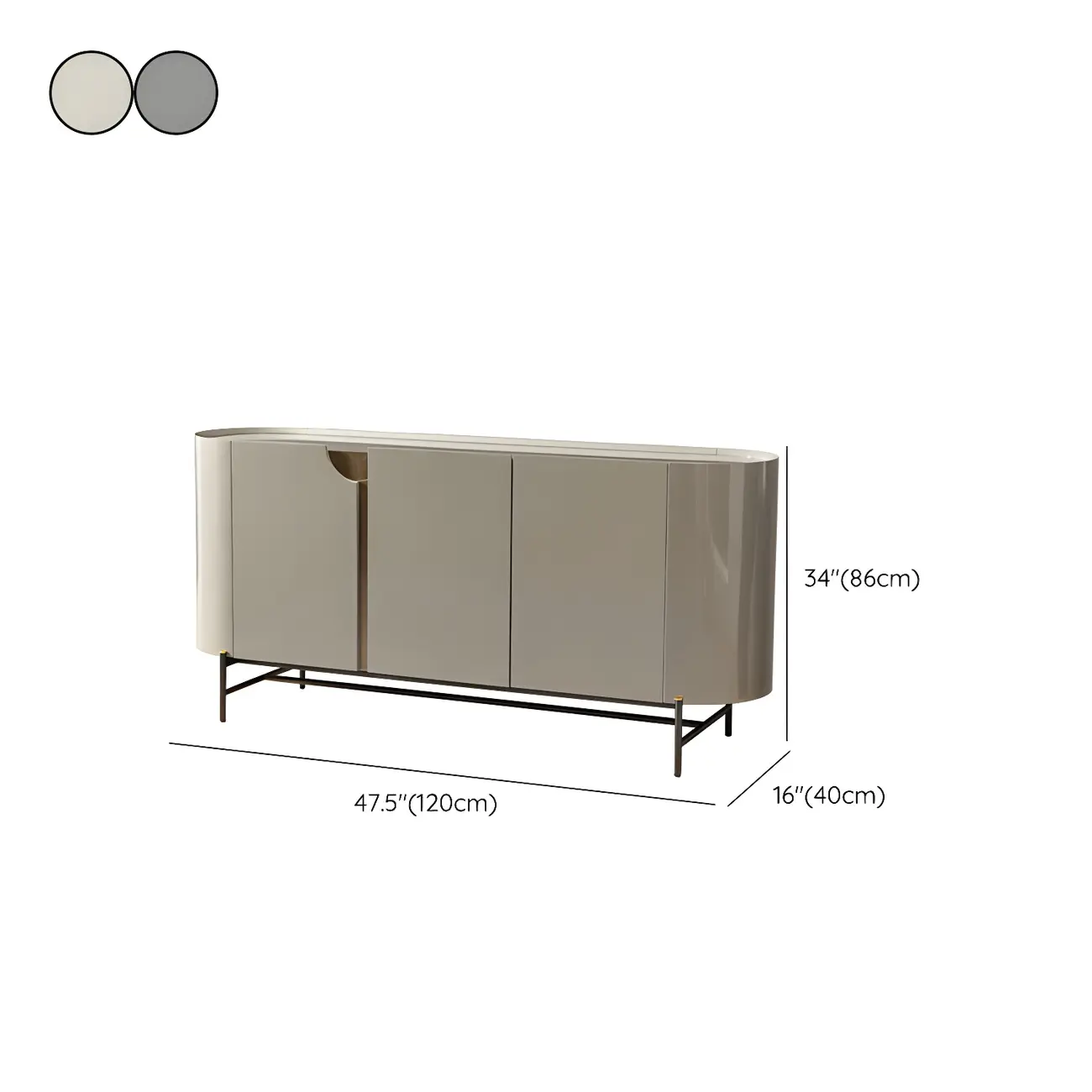 Minimalist Wooden Buffet Table with Storage in Grey Image - 15 | homeyfad