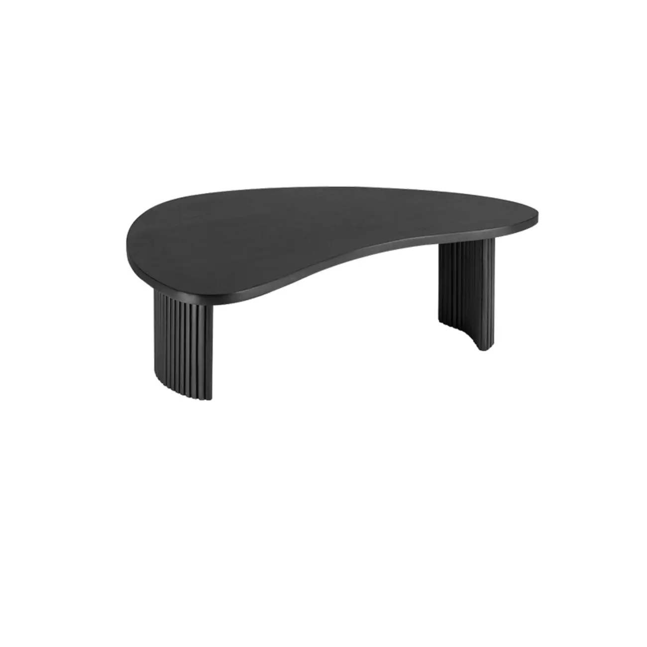 Contemporary Wooden Black Unique Shape Coffee Table Image - 2 | homeyfad