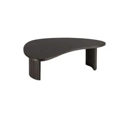 Contemporary Wooden Black Unique Shape Coffee Table Image - 5