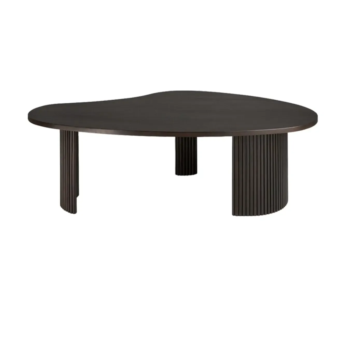 Contemporary Wooden Black Unique Shape Coffee Table Image - 7