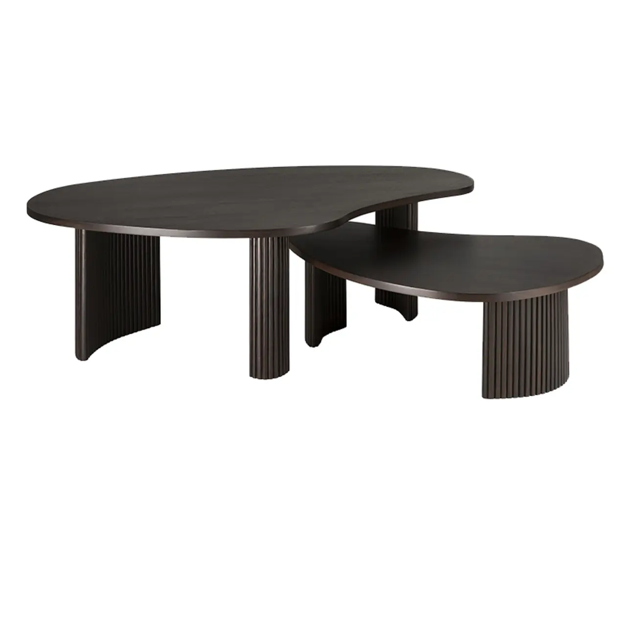 Contemporary Wooden Black Unique Shape Coffee Table Image - 9 | homeyfad