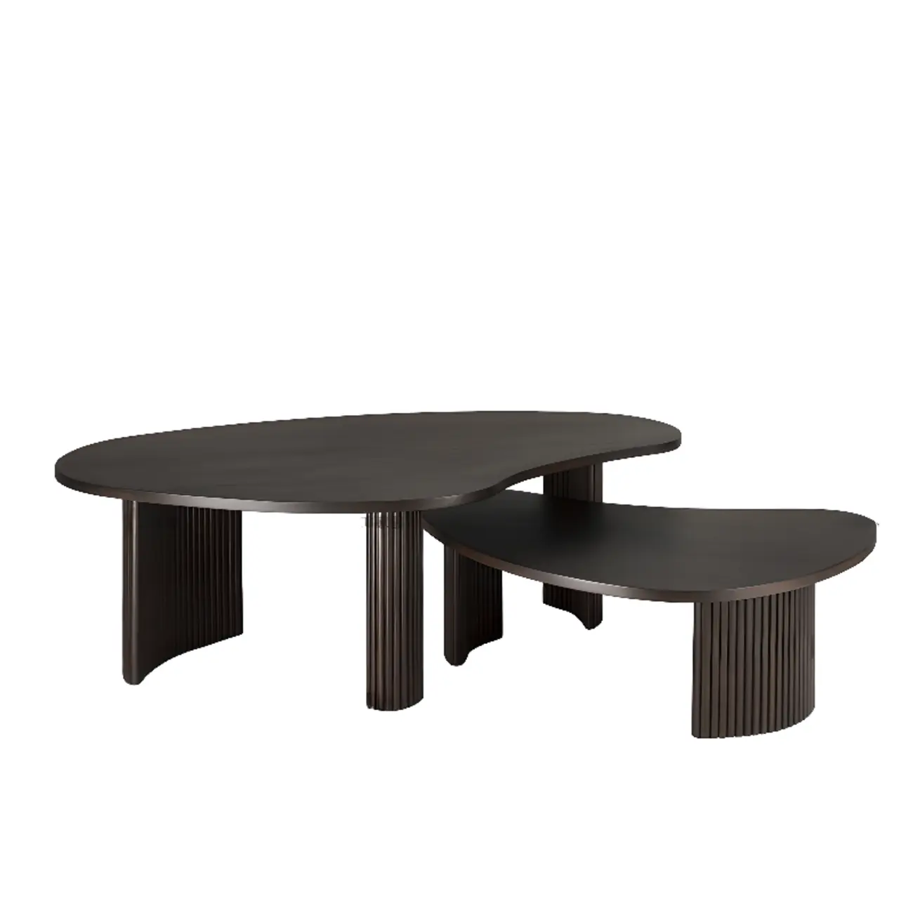 Contemporary Wooden Black Unique Shape Coffee Table Image - 10 | homeyfad