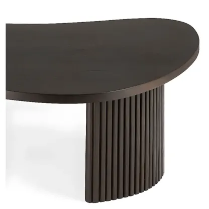 Contemporary Wooden Black Unique Shape Coffee Table Image - 14
