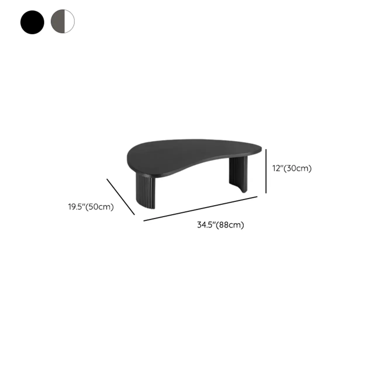 Contemporary Wooden Black Unique Shape Coffee Table #size | homeyfad