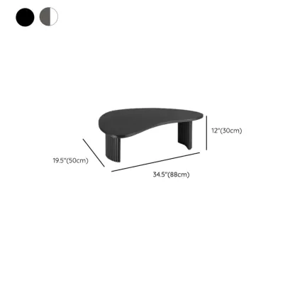 Contemporary Wooden Black Unique Shape Coffee Table #size