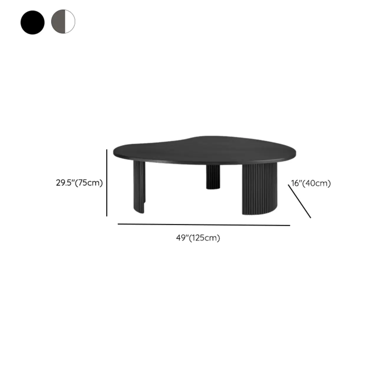 Contemporary Wooden Black Unique Shape Coffee Table Image - 16 | homeyfad