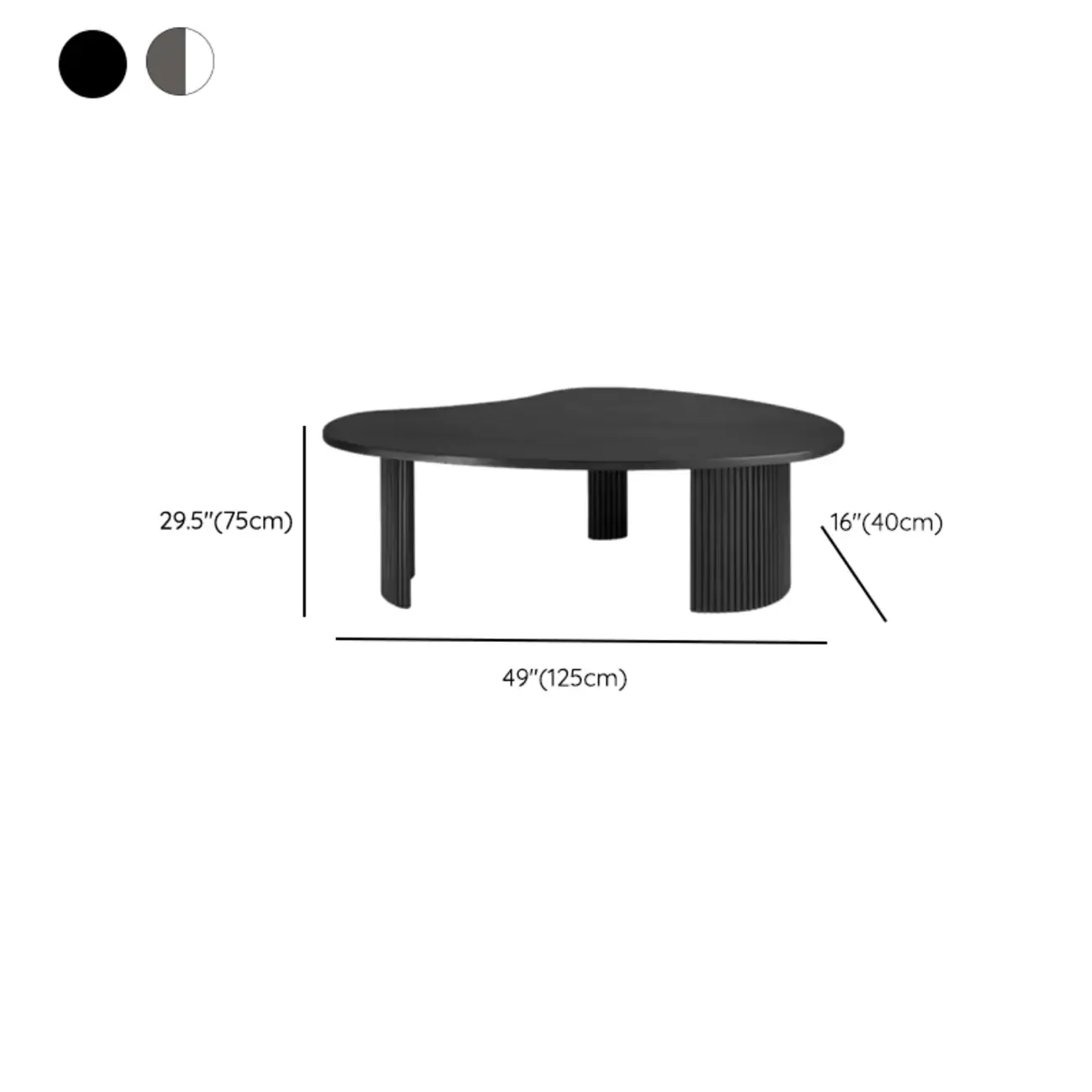 Contemporary Wooden Black Unique Shape Coffee Table Image - 16