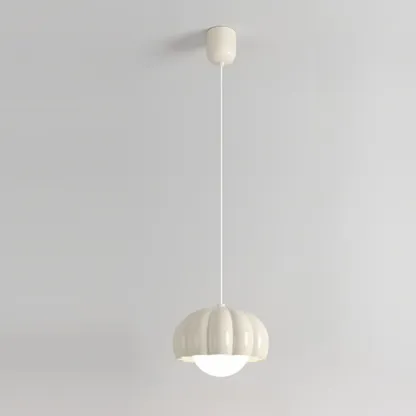 Cozy Resin Pink Pumpkin LED Pendant Light for Bedside Image - 2