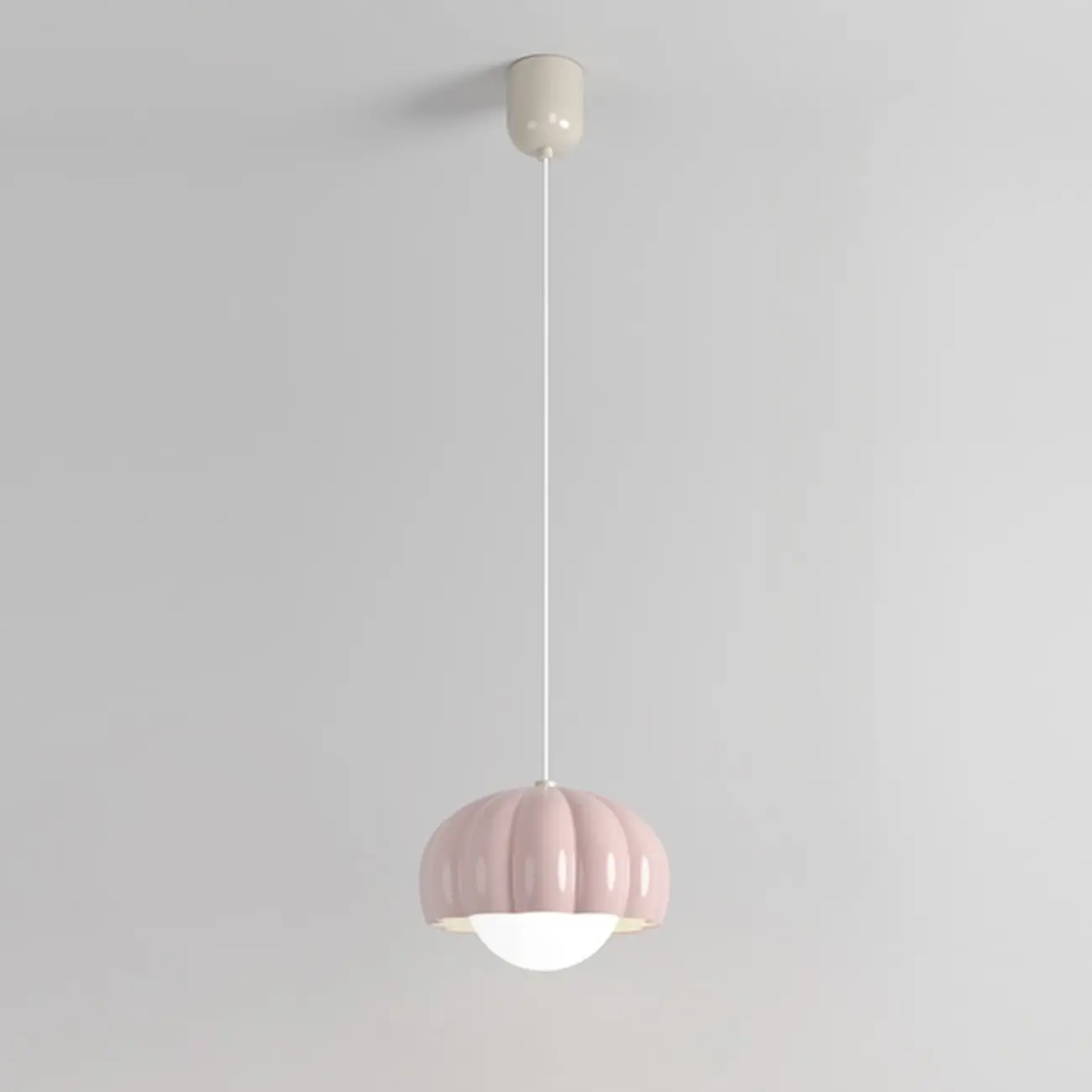 Cozy Resin Pink Pumpkin LED Pendant Light for Bedside Image - 3 | homeyfad
