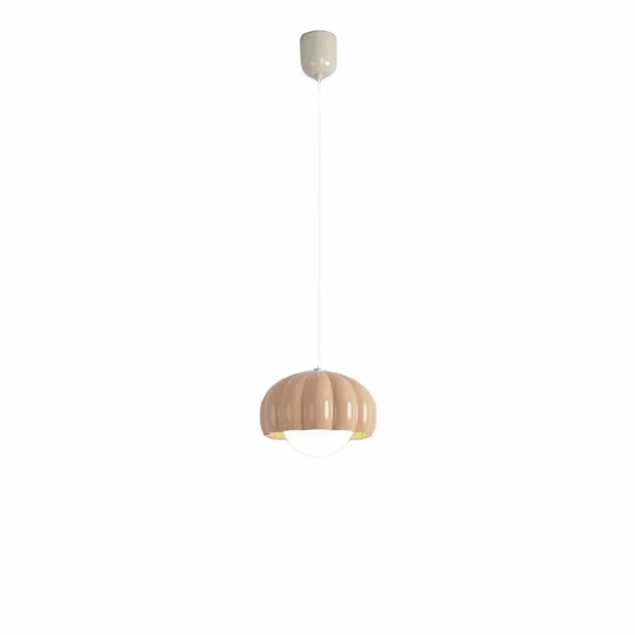 Cozy Resin Pink Pumpkin LED Pendant Light for Bedside Image - 8