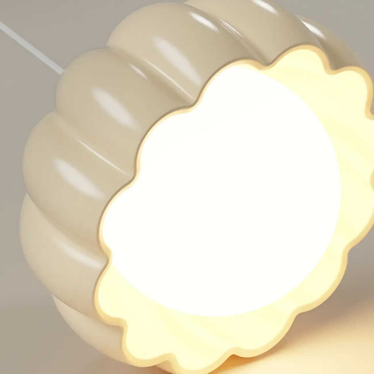 Cozy Resin Pink Pumpkin LED Pendant Light for Bedside Image - 10