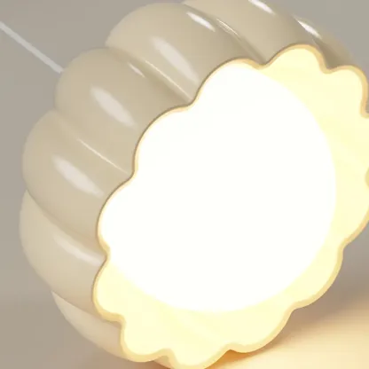 Cozy Resin Pink Pumpkin LED Pendant Light for Bedside Image - 10
