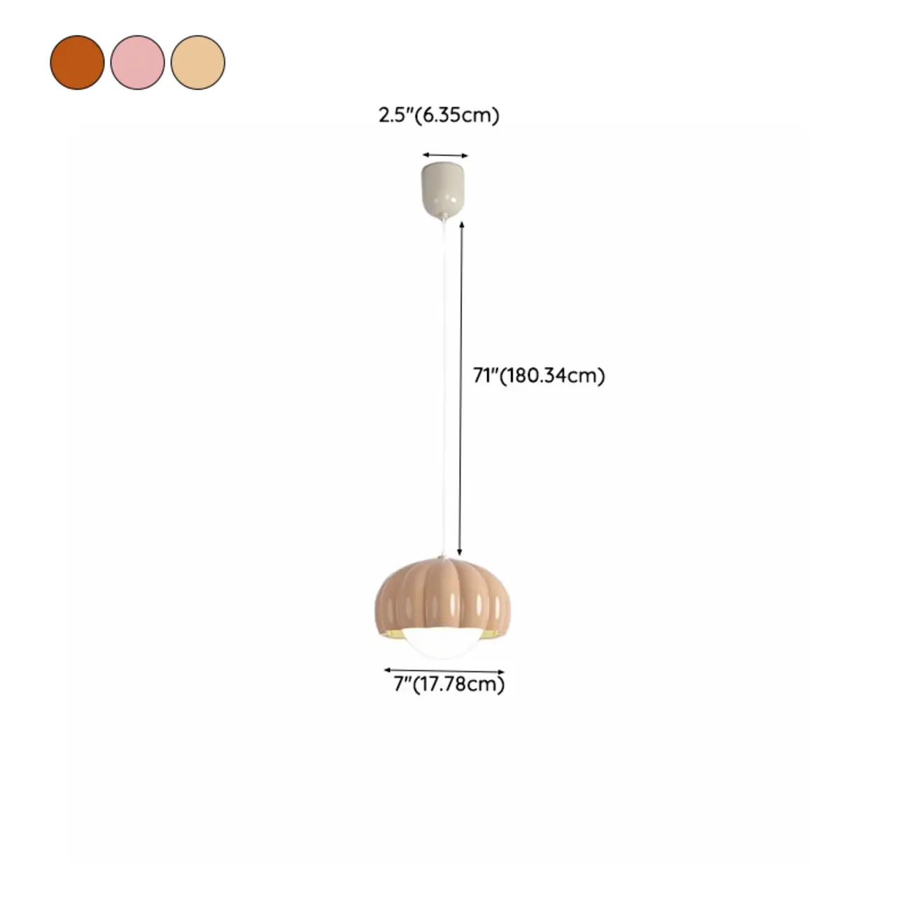 Cozy Resin Pink Pumpkin LED Pendant Light for Bedside #size | homeyfad