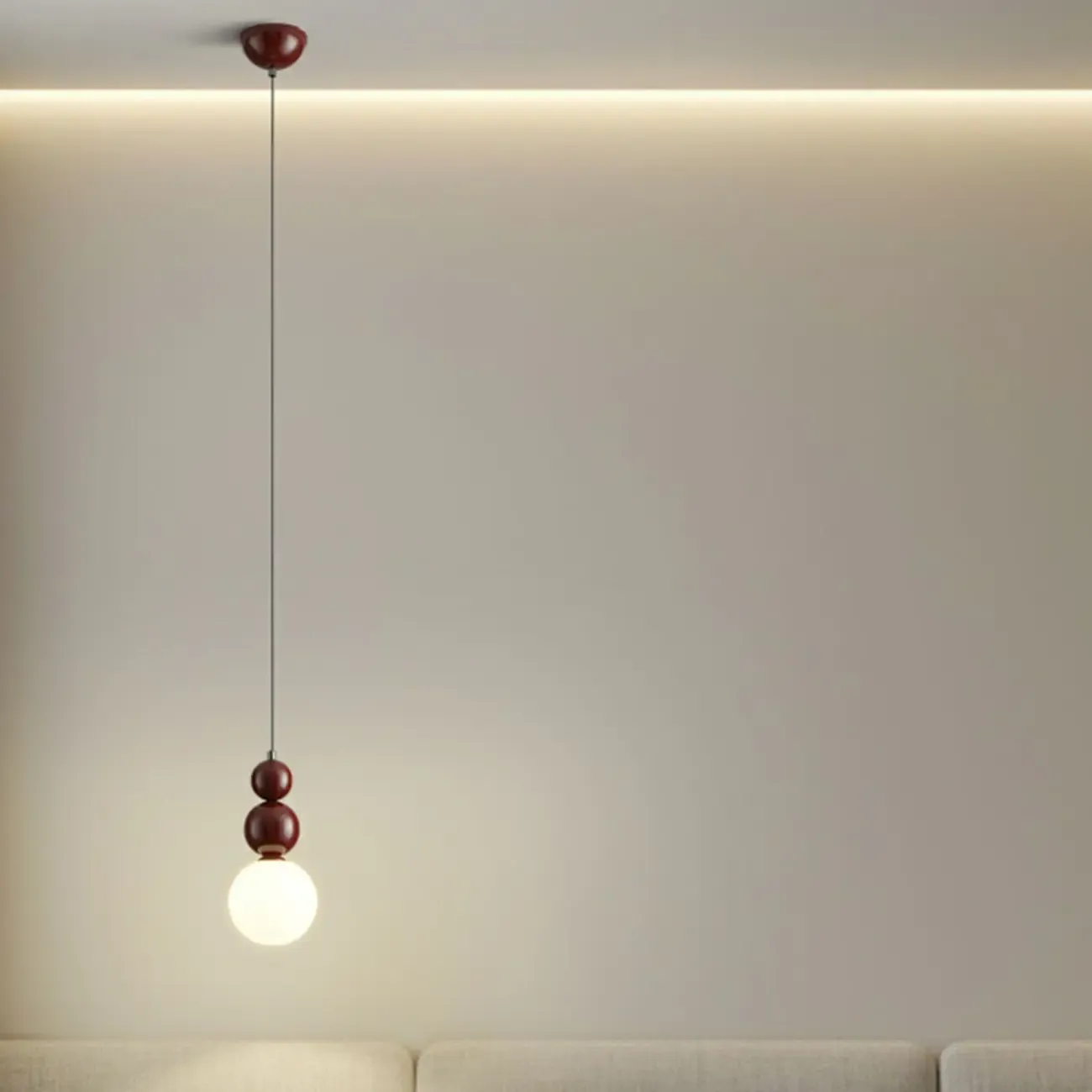 Nordic Frosted Glass Globe Ceiling Light with Extended Cord Image - 1