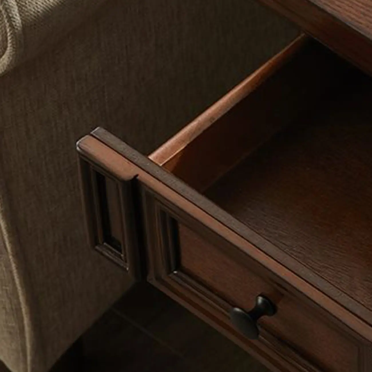 Brown Solid Wood End Table with Storage for Living Room Image - 6 | homeyfad