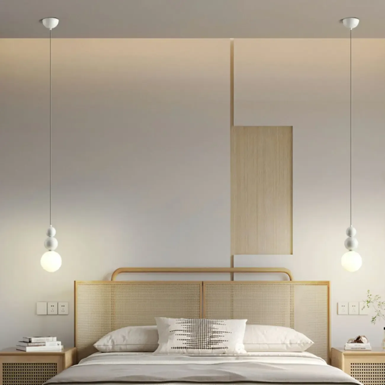 Nordic Frosted Glass Globe Ceiling Light with Extended Cord Image - 4