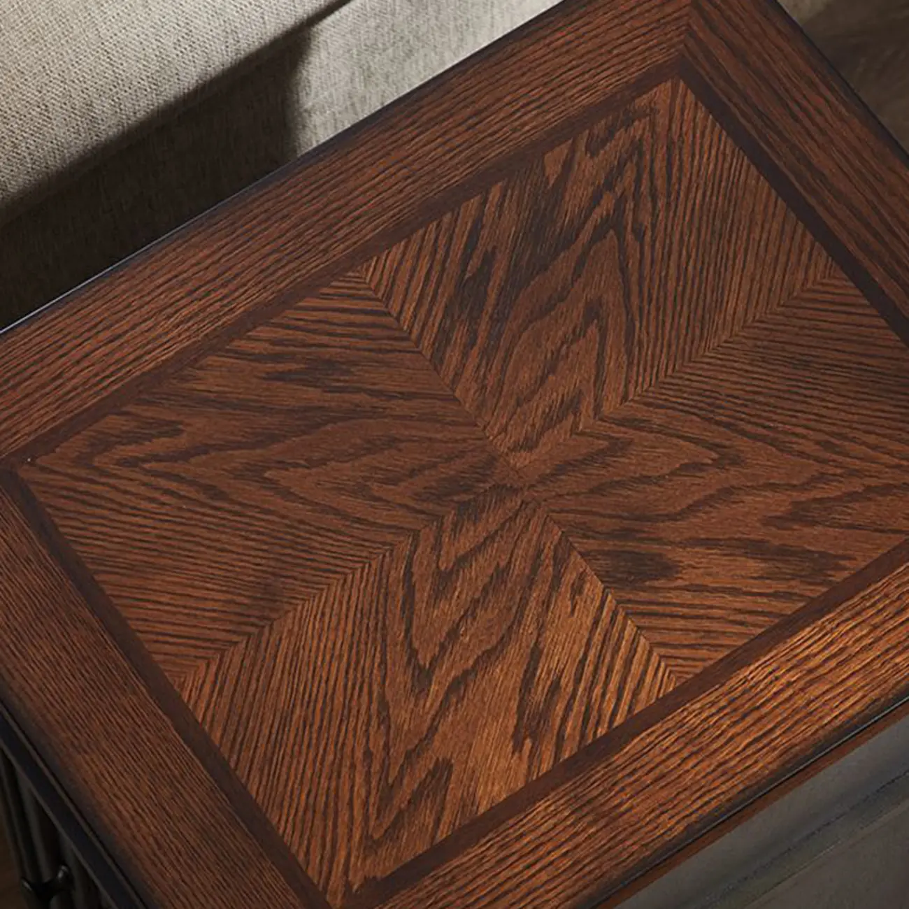 Brown Solid Wood End Table with Storage for Living Room Image - 7 | homeyfad