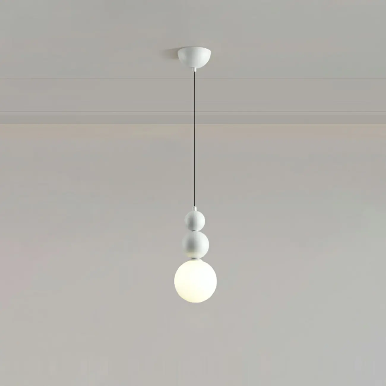 Nordic Frosted Glass Globe Ceiling Light with Extended Cord Image - 6 | homeyfad