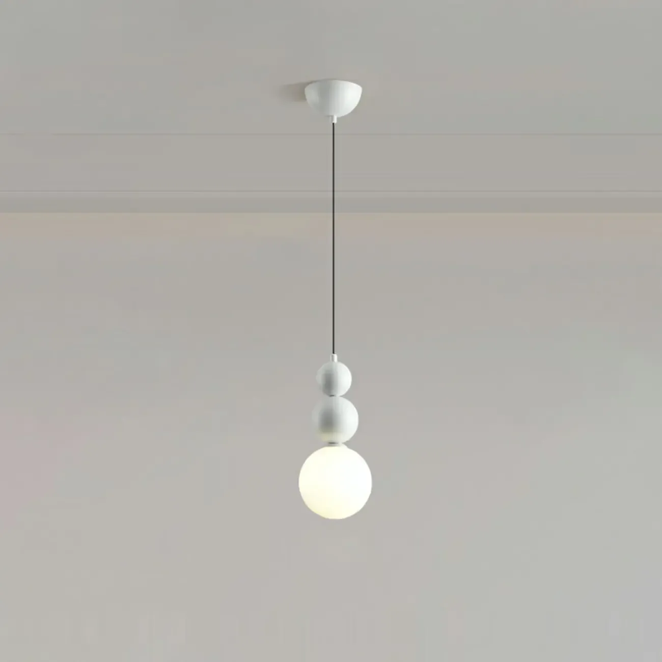 Nordic Frosted Glass Globe Ceiling Light with Extended Cord Image - 6