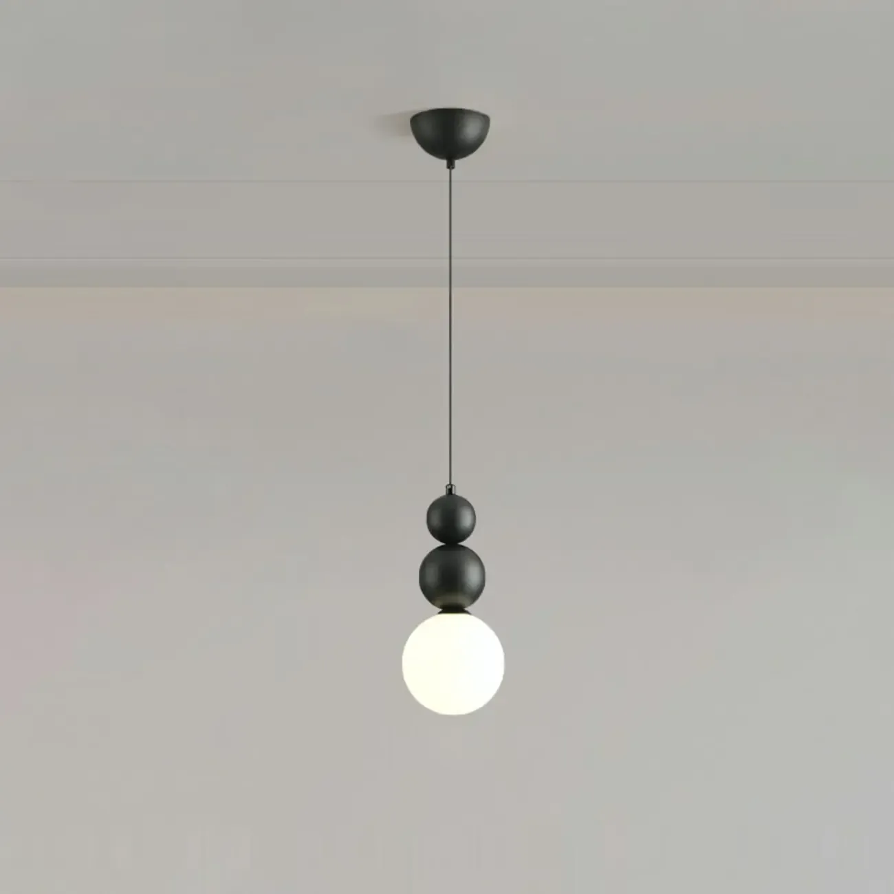 Nordic Frosted Glass Globe Ceiling Light with Extended Cord Image - 7