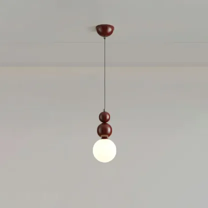 Nordic Frosted Glass Globe Ceiling Light with Extended Cord Image - 8