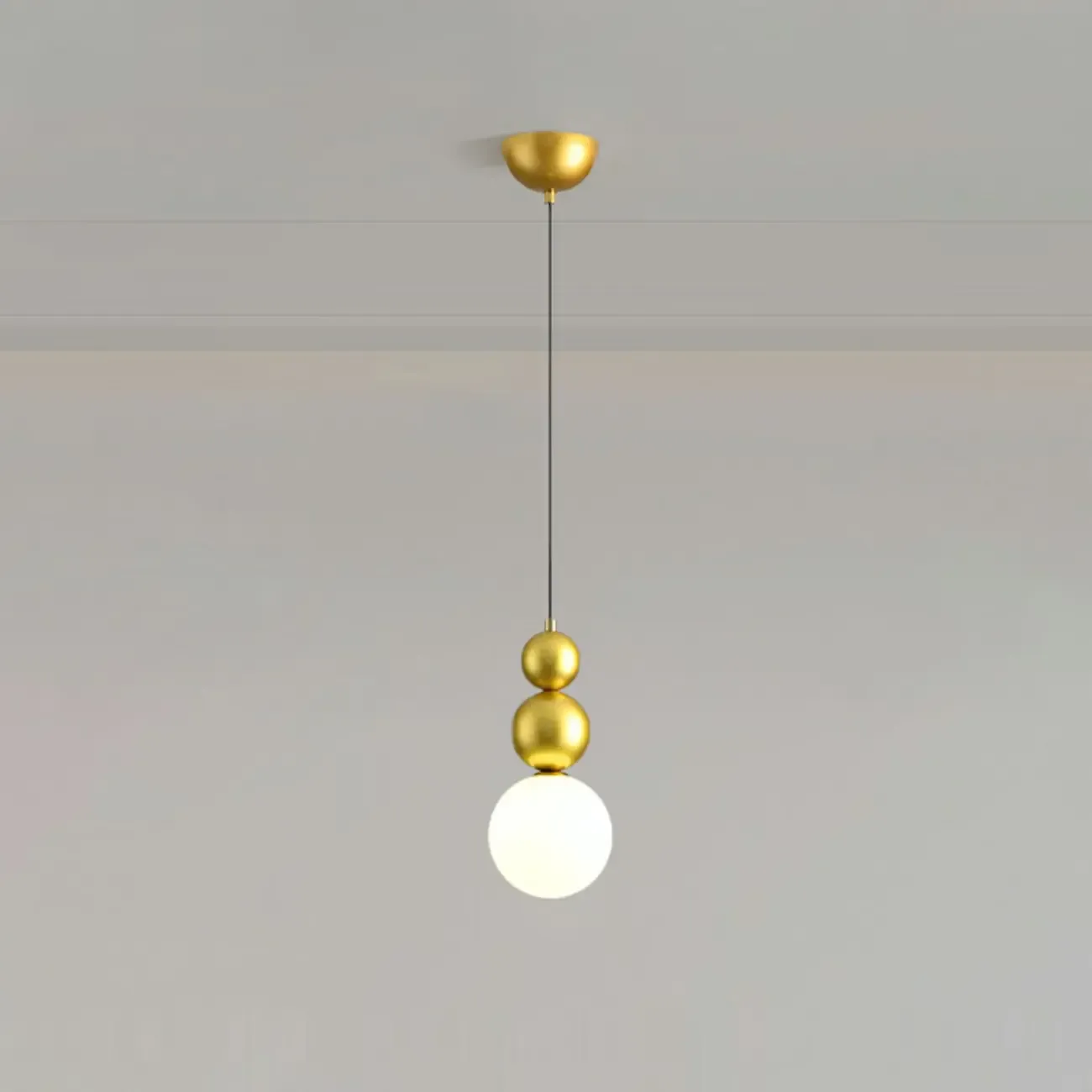 Nordic Frosted Glass Globe Ceiling Light with Extended Cord Image - 10