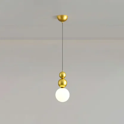 Nordic Frosted Glass Globe Ceiling Light with Extended Cord Image - 10