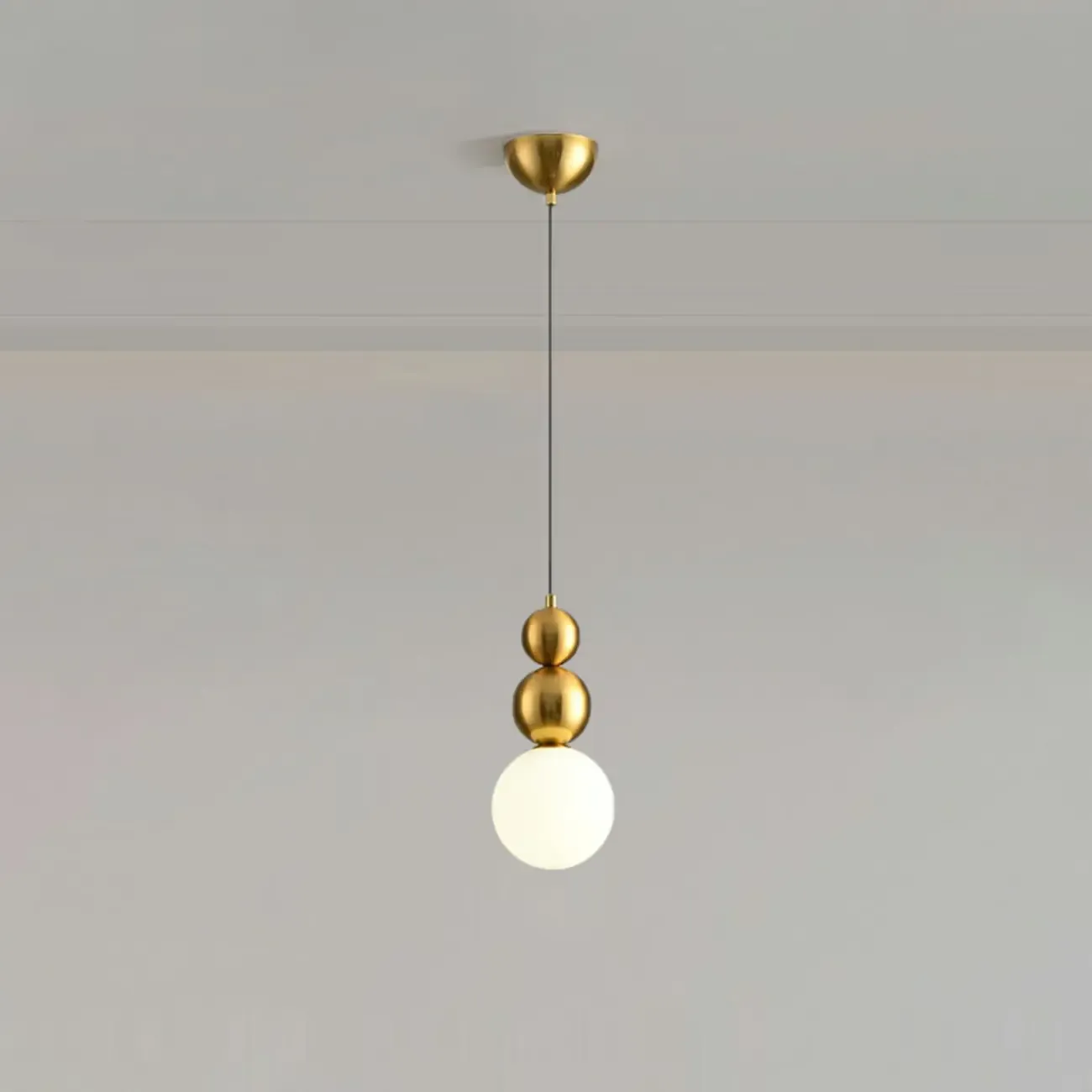 Nordic Frosted Glass Globe Ceiling Light with Extended Cord Image - 12