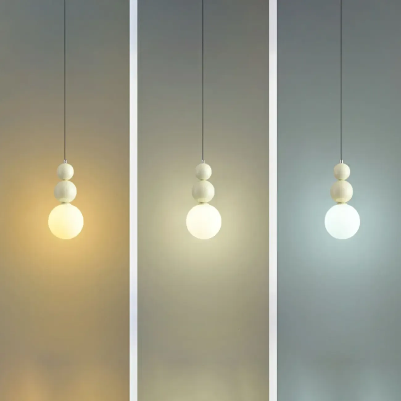 Nordic Frosted Glass Globe Ceiling Light with Extended Cord Image - 13